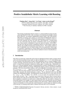 Positive Semidefinite Metric Learning with Boosting