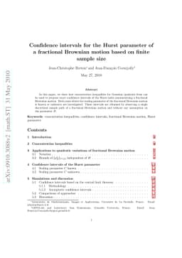Confidence intervals for the Hurst parameter of a fractional Brownian
  motion based on finite sample size