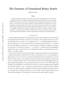 The Geometry of Generalized Binary Search