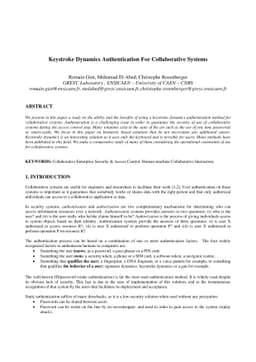 Keystroke Dynamics Authentication For Collaborative Systems