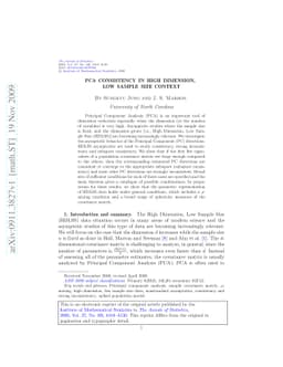 PCA consistency in high dimension, low sample size context