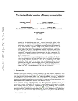 Maximin affinity learning of image segmentation