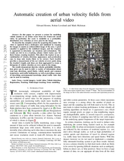 Automatic creation of urban velocity fields from aerial video