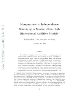 Nonparametric Independence Screening in Sparse Ultra-High Dimensional
  Additive Models