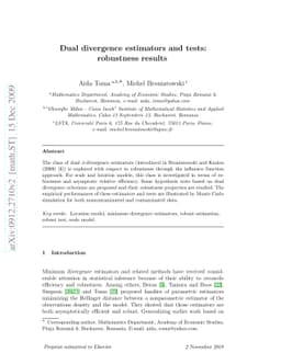 Dual divergence estimators and tests: robustness results