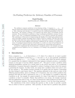 On Finding Predictors for Arbitrary Families of Processes