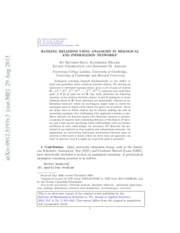 Ranking relations using analogies in biological and information networks