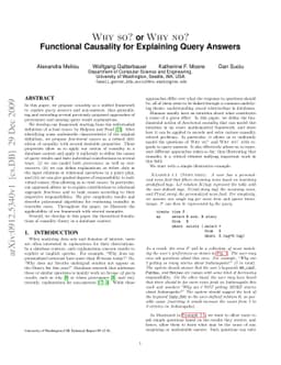 Why so? or Why no? Functional Causality for Explaining Query Answers