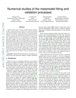Numerical studies of the metamodel fitting and validation processes