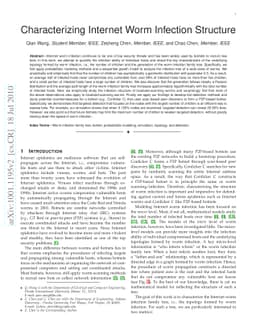 Characterizing Internet Worm Infection Structure