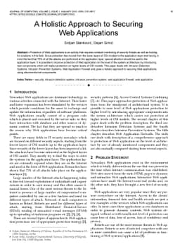 A Holistic Approach to Securing Web Applications