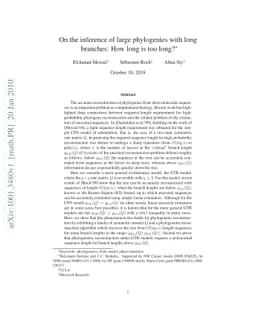 On the inference of large phylogenies with long branches: How long is
  too long?