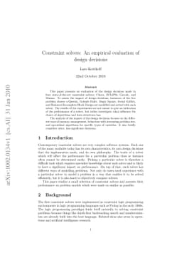 Constraint solvers: An empirical evaluation of design decisions