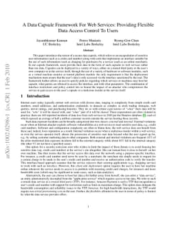 A Data Capsule Framework For Web Services: Providing Flexible Data
  Access Control To Users