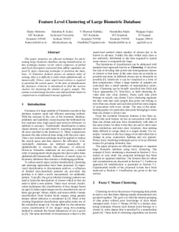 Feature Level Clustering of Large Biometric Database