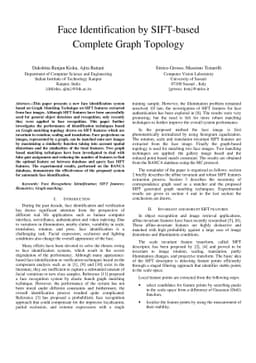 Face Identification by SIFT-based Complete Graph Topology