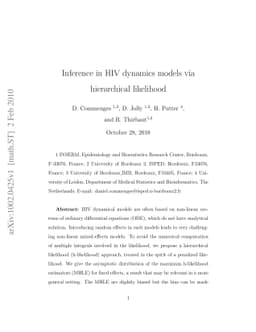 Inference in HIV dynamics models via hierarchical likelihood