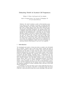 Detecting Motifs in System Call Sequences