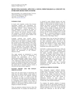 Detecting Danger: Applying a Novel Immunological Concept to Intrusion
  Detection Systems