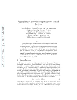 Aggregating Algorithm competing with Banach lattices