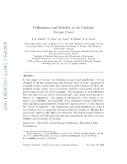Performance and Stability of the Chelonia Storage Cloud