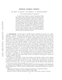 Minimal Markov Models