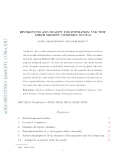 Divergences and Duality for Estimation and Test under Moment Condition
  Models
