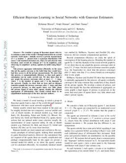 Efficient Bayesian Learning in Social Networks with Gaussian Estimators