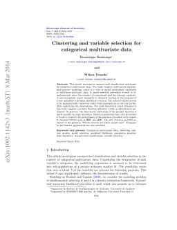 Clustering and variable selection for categorical multivariate data