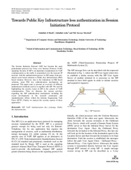 Towards Public Key Infrastructure less authentication in Session
  Initiation Protocol