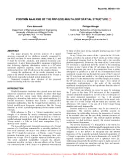 Position Analysis of the RRP-3(SS) Multi-Loop Spatial Structure
