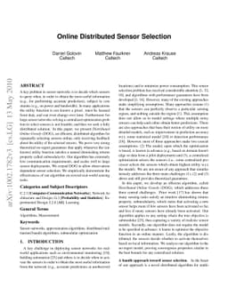 Online Distributed Sensor Selection