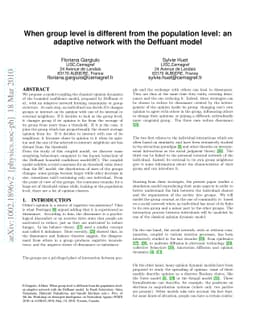 When group level is different from the population level: an adaptive
  network with the Deffuant model