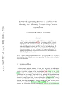 Reverse Engineering Financial Markets with Majority and Minority Games
  using Genetic Algorithms
