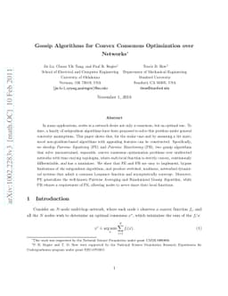 Gossip Algorithms for Convex Consensus Optimization over Networks