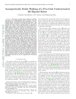 Asymptotically Stable Walking of a Five-Link Underactuated 3D Bipedal
  Robot