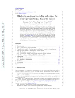 High-dimensional variable selection for Cox's proportional hazards model