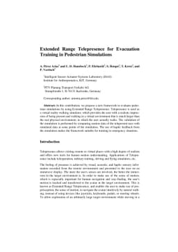 Extended Range Telepresence for Evacuation Training in Pedestrian
  Simulations