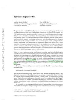 Syntactic Topic Models