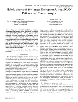 Hybrid approach for Image Encryption Using SCAN Patterns and Carrier
  Images