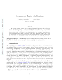 Nonparametric Bandits with Covariates