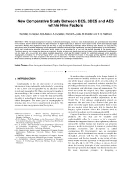 New Comparative Study Between DES, 3DES and AES within Nine Factors