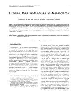 Overview: Main Fundamentals for Steganography