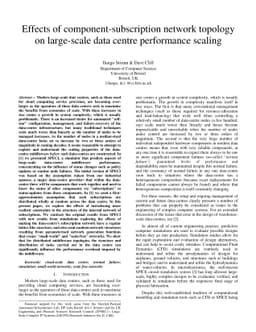 Effects of component-subscription network topology on large-scale data
  centre performance scaling