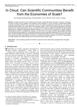 In Cloud, Can Scientific Communities Benefit from the Economies of
  Scale?