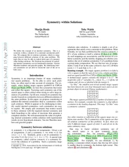Symmetry within Solutions
