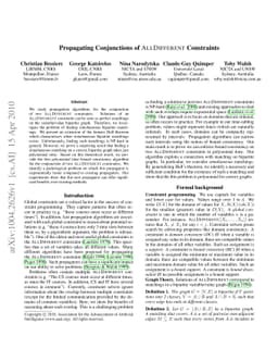 Propagating Conjunctions of AllDifferent Constraints