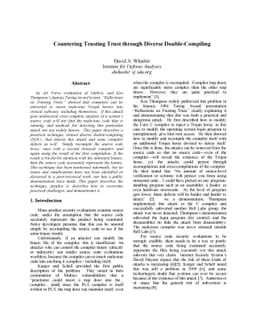 Countering Trusting Trust through Diverse Double-Compiling