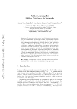 Active Learning for Hidden Attributes in Networks