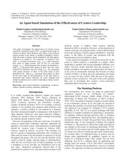 An Agent-based Simulation of the Effectiveness of Creative Leadership